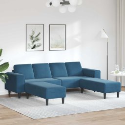 Canapea pentru living 3 pcs albastru 250 x 188 x 76 cm GartenMobel Dekor