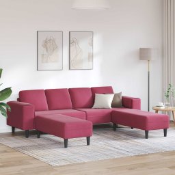 Canapea pentru living 3 pcs Rosu Vin 250 x 188 x 76 cm GartenMobel Dekor