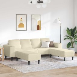 Canapea Crem 250 x 188 x 76 cm Tesatura din corduroy GartenMobel Dekor