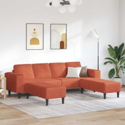 Canapea Rosu portocalie 250 x 188 x 76 cm Tesatura din corduroy GartenMobel Dekor