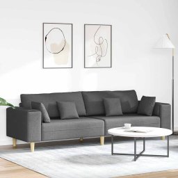 Canapea cu perna Gri închis 250 x 77 x 76 cm tesatura GartenMobel Dekor