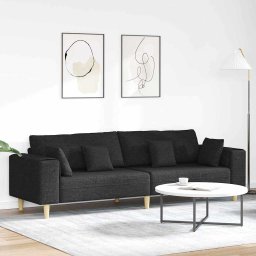 Canapea cu perna Negru 250 x 77 x 76 cm tesatura GartenMobel Dekor
