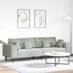 Canapea Gri deschis 250 x 77 x 76 cm Catifea GartenMobel Dekor