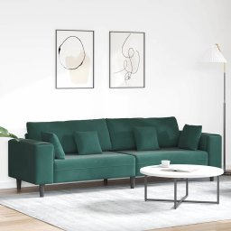 Canapea Verde închis 250 x 77 x 76 cm Catifea GartenMobel Dekor