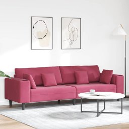 Canapea Rosu Vin 250 x 77 x 76 cm Catifea GartenMobel Dekor