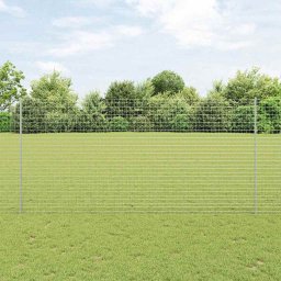 Stalpi de gard din otel, set 22 buc, 200 cm, argintii, pentru exterior