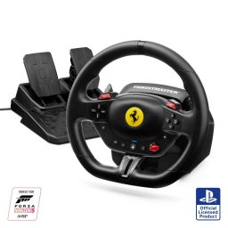 Set Volan Gaming si Pedale Thrustmaster T98-P Ferrari 296 GTB pentru PS5 / PS4 / PC Negru
