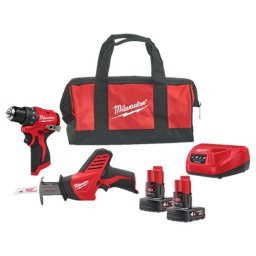 Kit profesional M12BLPP4A, 2 scule, 2 acumulatori M12B2, 1 incarcator C12C si o geanta - Milwaukee