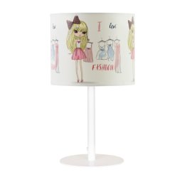 Lampă de masă pentru copii GIRLS VIBES 1xE27/60W/230V, diametru 18 cm, Iubesc moda