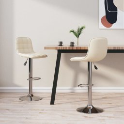 Scaune de bar, 2 buc., crem, material textil GartenMobel Dekor
