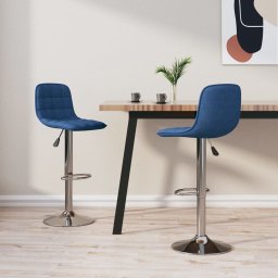 Scaune de bar, 2 buc., albastru, material textil GartenMobel Dekor