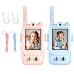 Set 2 Statii Walkie-Talkie cu Apel Video, reincarcabile, 400 m