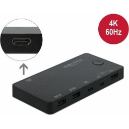 Switch KVM Comutator KVM HDMI/USB-C 4K 60Hz Negru