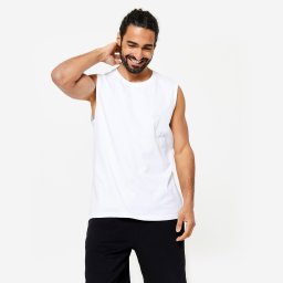 Maiou extensibil 500 Fitness Alb Bărbați