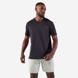 Tricou respirant alergare Jogging KIPRUN Run 500 Dry Negru Bărbați