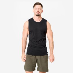 Maiou respirant cross training cu guler rotund Negru Bărbați