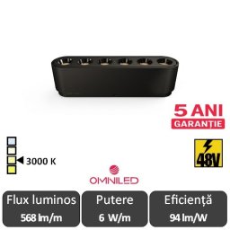 OMNILED LUPA Proiector liniar șina magnetică ultra slim XT 6W 3000K Negru