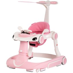 Premergator multifunctional 5 in 1 cu lumini si melodii Chipolino Happy Walker Pink