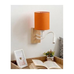 Brilagi - Aplica de perete LED NUBILA WOOD 1xE27/25W/230V + LED/3W, stejar/alb/portocaliu