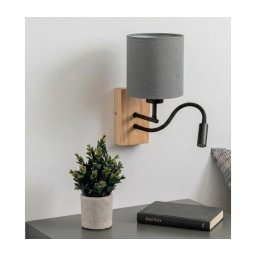 Brilagi - Aplica de perete LED NUBILA WOOD 1xE27/25W/230V + LED/3W stejar/negru/gri deschis
