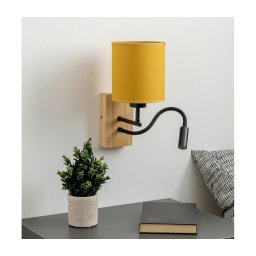 BRILAGI - Lampă de perete LED NUBILA WOOD 1xE27/25W/230V + LED/3W stejar/negru/galben