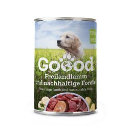 Conservă Goood Junior Freilandlamm & Nachhaltige Forelle - miel și păstrăv 400 g