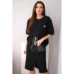 Set de damă Kesi cu bluză și fustă midi, negru