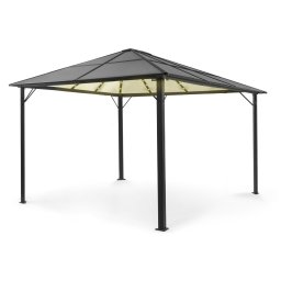 Blumfeldt Pantheon Solid Sky Ambient Solar, pavilion cu acoperiș, 3 × 4 m, policarbonat, aluminiu, iluminat (HMD1-PSSAmSolar3x4)