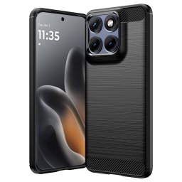 Husa de protectie Techsuit Carbon Silicone compatibil cu Motorola Edge 70 Fusion, Negru