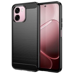 Husa de protectie Techsuit Carbon Silicone compatibil cu Oppo A6 4G, Negru