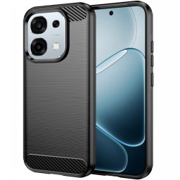 Husa de protectie Techsuit Carbon Silicone compatibil cu Oppo A6 Pro 4G / A6 Pro 5G, Negru
