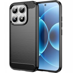 Husa de protectie Techsuit Carbon Silicone compatibil cu Xiaomi 17, Negru