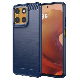 Husa de protectie Techsuit Carbon Silicone compatibil cu Motorola Moto G15 / G15 Power / G17 / G17 Power, Albastru