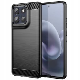 Husa de protectie Techsuit Carbon Silicone compatibil cu Motorola Moto G86, Negru