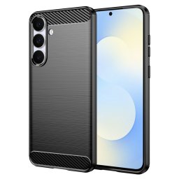 Husa de protectie Techsuit Carbon Silicone compatibil cu Samsung Galaxy S25 FE, Negru