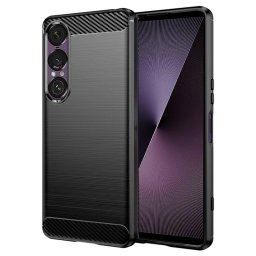 Husa de protectie Techsuit Carbon Silicone compatibil cu Sony Xperia 1 VII, Negru