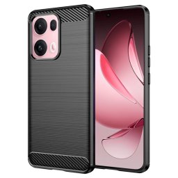 Husa de protectie Techsuit Carbon Silicone compatibil cu Oppo Reno13 Pro, Negru