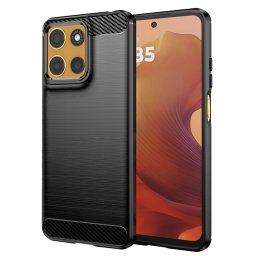 Husa de protectie Techsuit Carbon Silicone compatibil cu Motorola Moto G15 / G15 Power / G17 / G17 Power, Negru