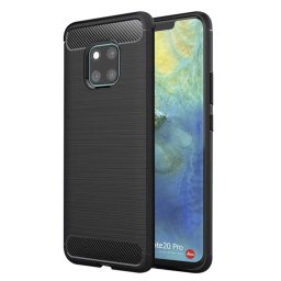 Husa de protectie Techsuit Carbon Silicone compatibil cu Huawei Mate 20 Pro, Negru