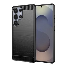 Husa de protectie Techsuit Carbon Silicone compatibil cu Samsung Galaxy S25 Ultra, Negru