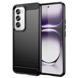 Husa de protectie Techsuit Carbon Silicone compatibil cu Oppo Reno12, Negru