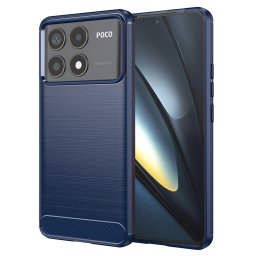 Husa de protectie Techsuit Carbon Silicone compatibil cu Xiaomi Poco F6 Pro, Albastru