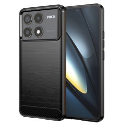 Husa de protectie Techsuit Carbon Silicone compatibil cu Xiaomi Poco F6 Pro, Negru