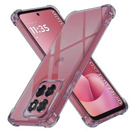 Husa de protectie Techsuit Shockproof Clear Silicone compatibil cu Motorola Moto G57 Power / G67 Power, Negru Fumuriu