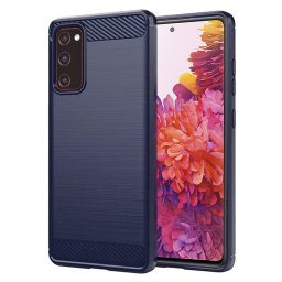 Husa de protectie Techsuit Carbon Silicone compatibil cu Samsung Galaxy S20 FE / S20 FE 5G, Albastru