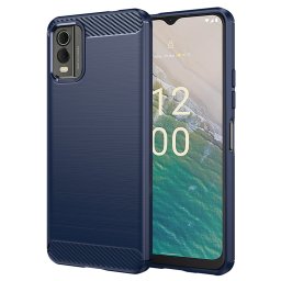 Husa de protectie Techsuit Carbon Silicone compatibil cu Nokia C32, Albastru