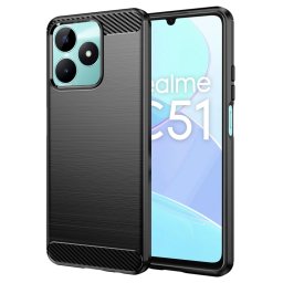 Husa de protectie Techsuit Carbon Silicone compatibil cu Realme C51 / Note 50, Negru