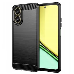 Husa de protectie Techsuit Carbon Silicone compatibil cu Realme C67 4G, Negru
