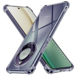 Husa de protectie Techsuit Shockproof Clear Silicone compatibil cu Honor Magic8 Lite, Negru Fumuriu