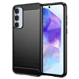 Husa de protectie Techsuit Carbon Silicone compatibil cu Samsung Galaxy A55 5G, Negru
